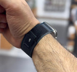 سوار مصنوع من القماش مع نايلون مدمج من ليزل 42/44/45/46/49مم لساعة أبل|أزرق/أسود