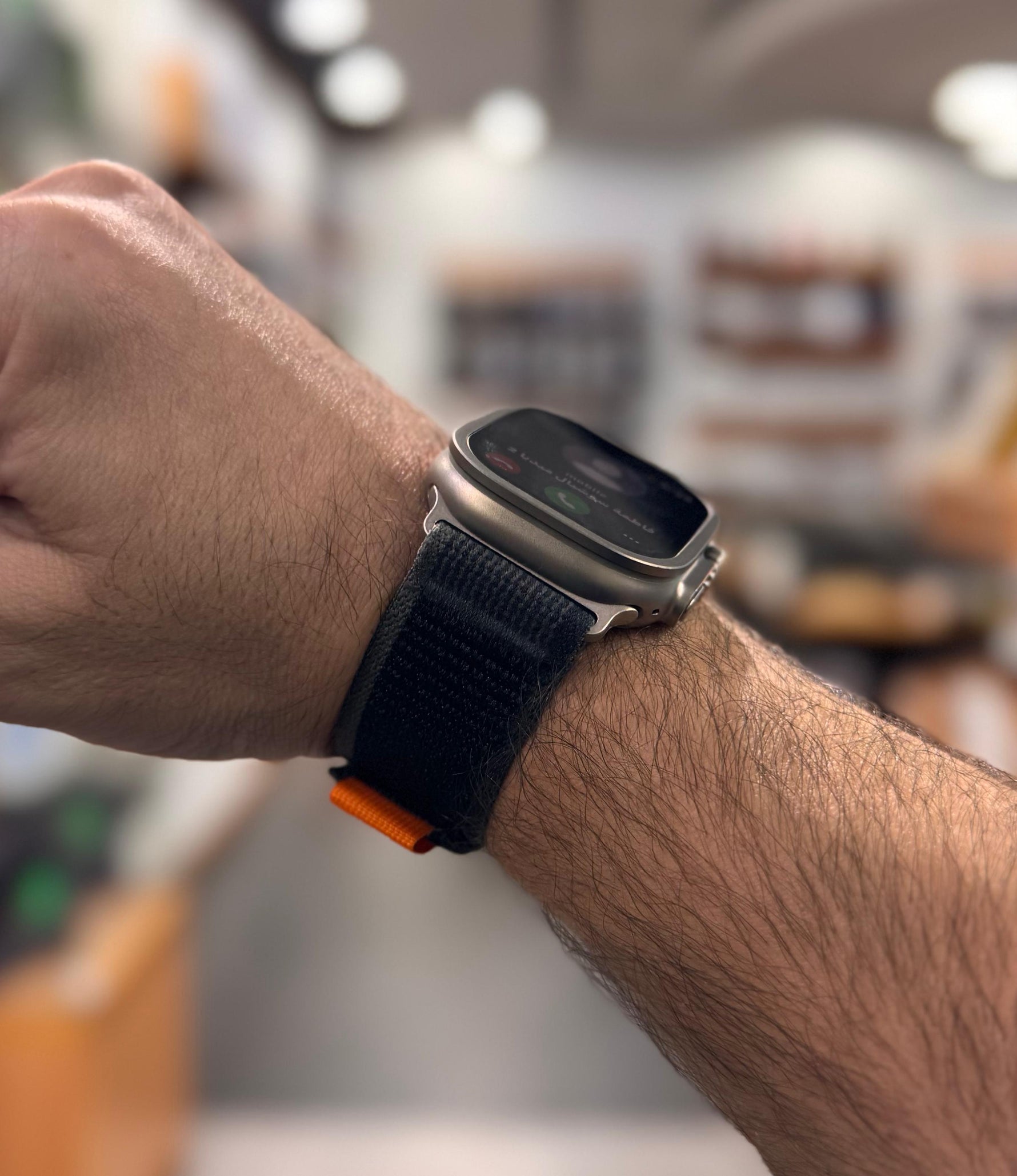 سوار مصنوع من القماش مع نايلون مدمج من ليزل 42/44/45/46/49مم لساعة أبل|أسود/رمادي