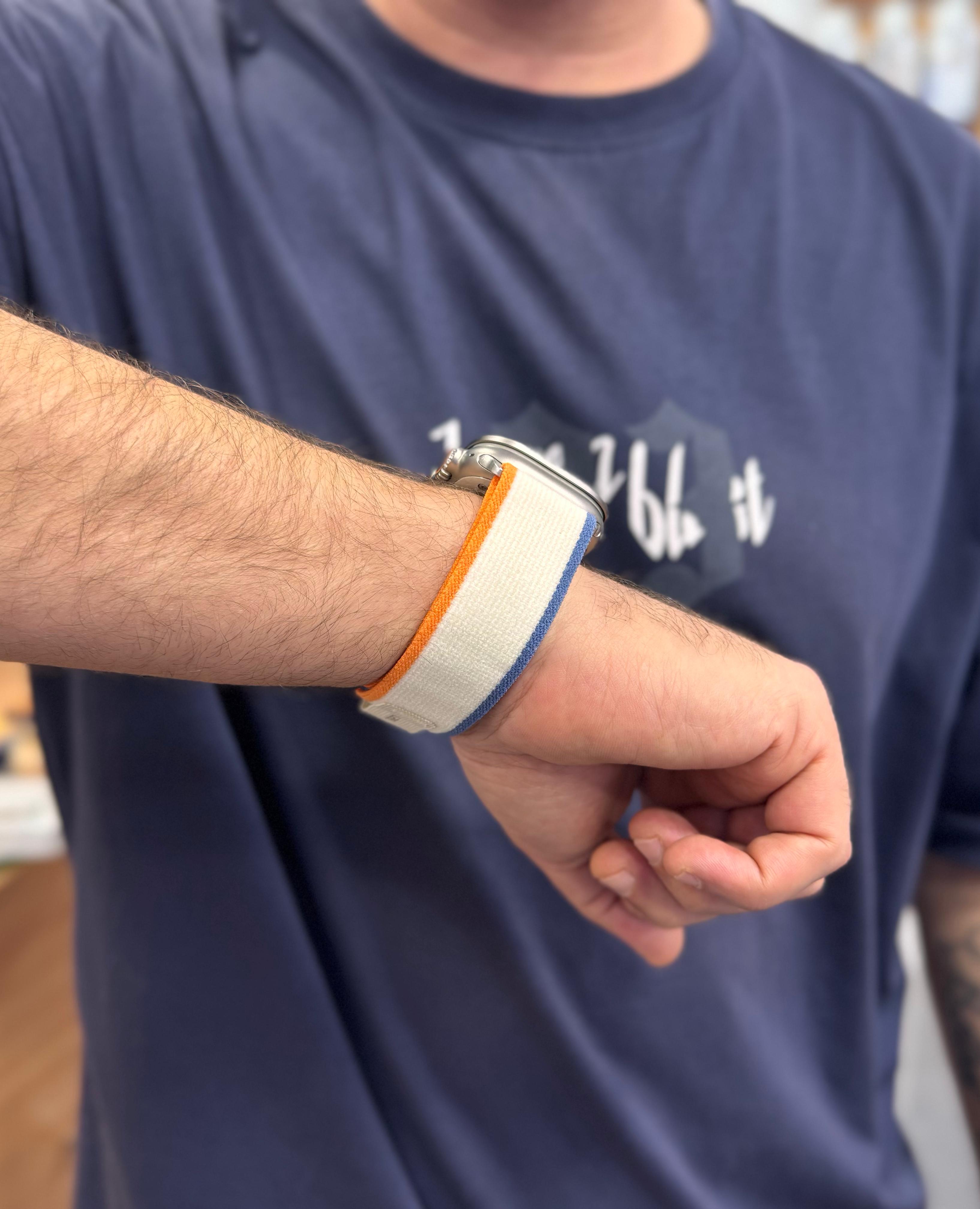 LZEL 42/44/45/46/49MM AvalonFlex Nylon Watch Band |Orange/Beige