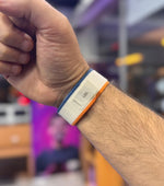 سوار مصنوع من القماش مع نايلون مدمج من ليزل 42/44/45/46/49مم لساعة أبل|برتقالي/بني فاتح