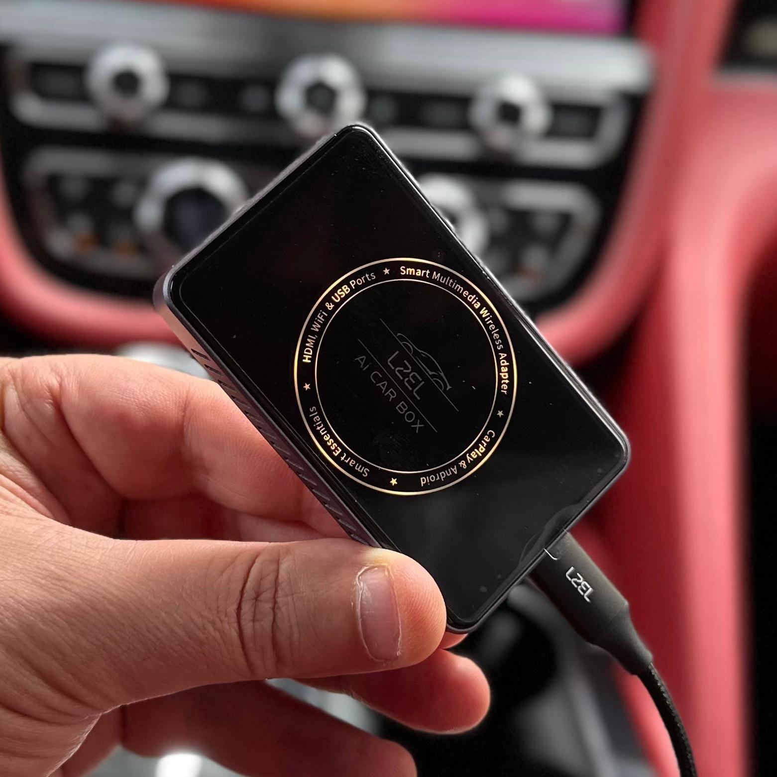 محول Carplay لاسلكي من ليزل 3 في 1  مع  USB-Cو  USB-A و HDMI و يدعم بلوتوث و واي فاي 