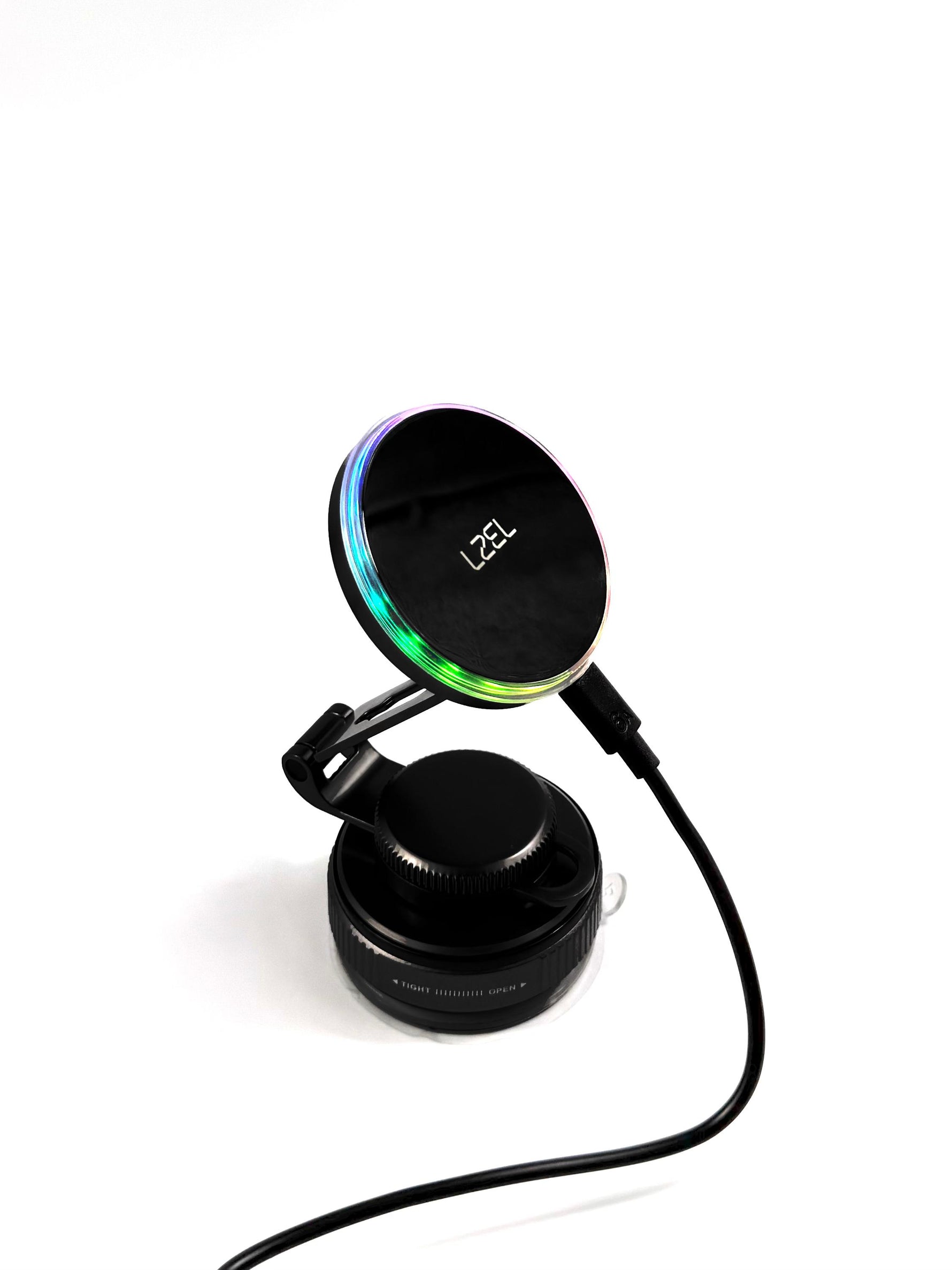 حامل هاتف مغناطيسي Mag Vortex Volt Vacuum Suction مع شحن لاسلكي من LZEL | أسود