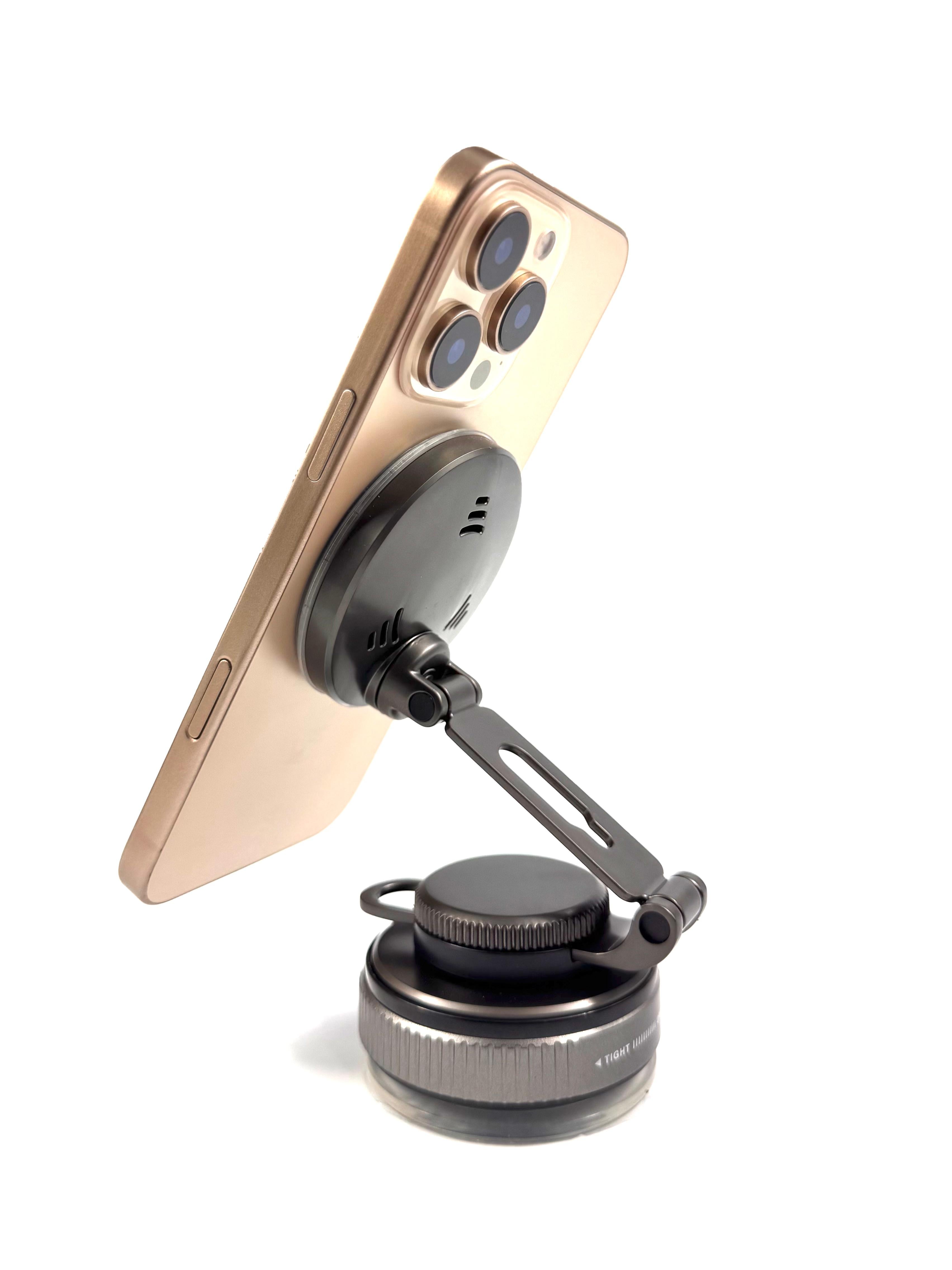 LZEL MagVortex Volt Vacuum Suction Phone Holder with Wireless Charging | Black