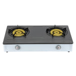 Geepas Stainless Steel Gas Cooker – 2 Cast Iron Burners, Efficient Heating