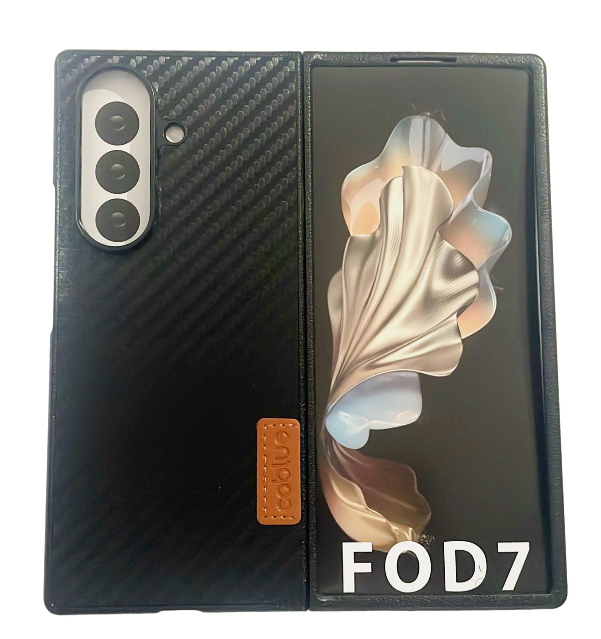 Coblue Leather Grain Drop-Proof Case for Samsung Galaxy Z Fold 7 Carbon | Black