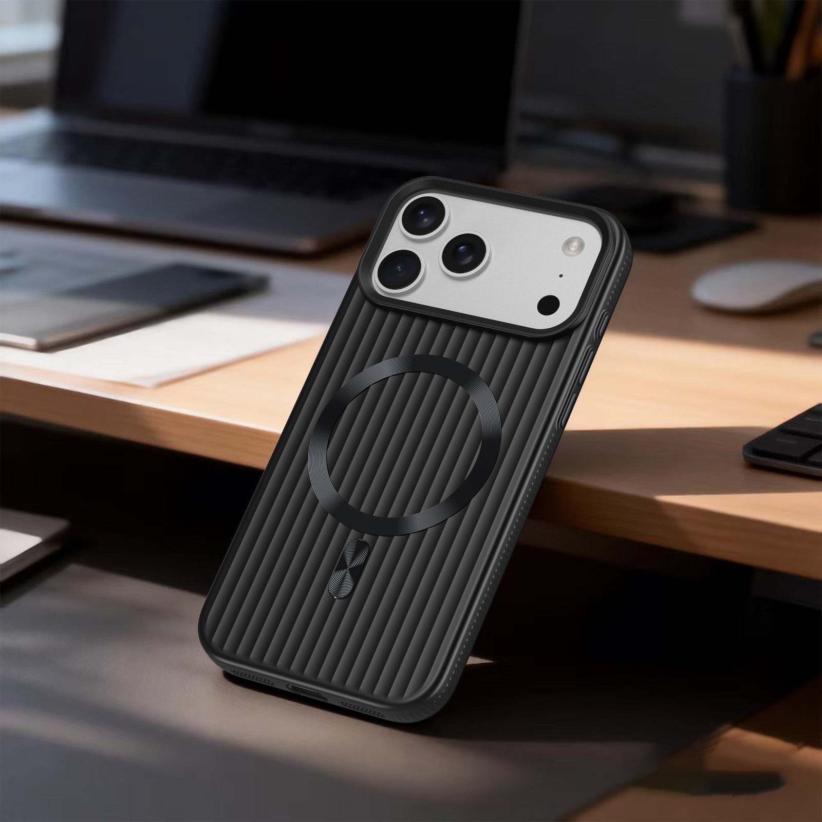 ASLI Corrugared Ridge Premium Metalic Case With Enhanced Camera Protection Case For iPhone 17 Pro Max