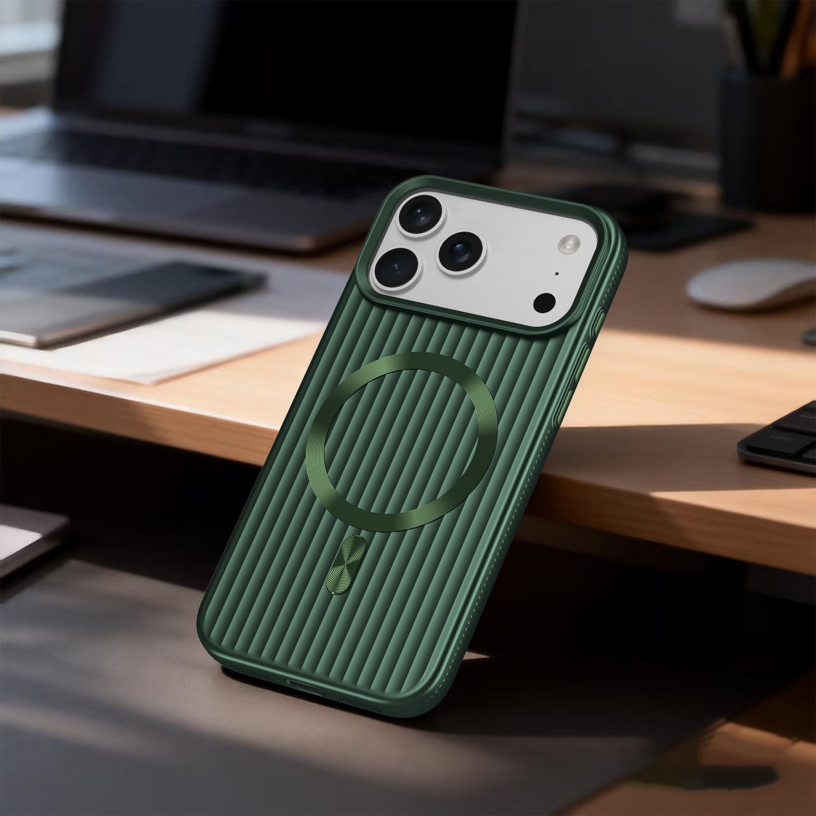 ASLI Corrugared Ridge Premium Metalic Case With Enhanced Camera Protection Case For iPhone 17 Pro Max
