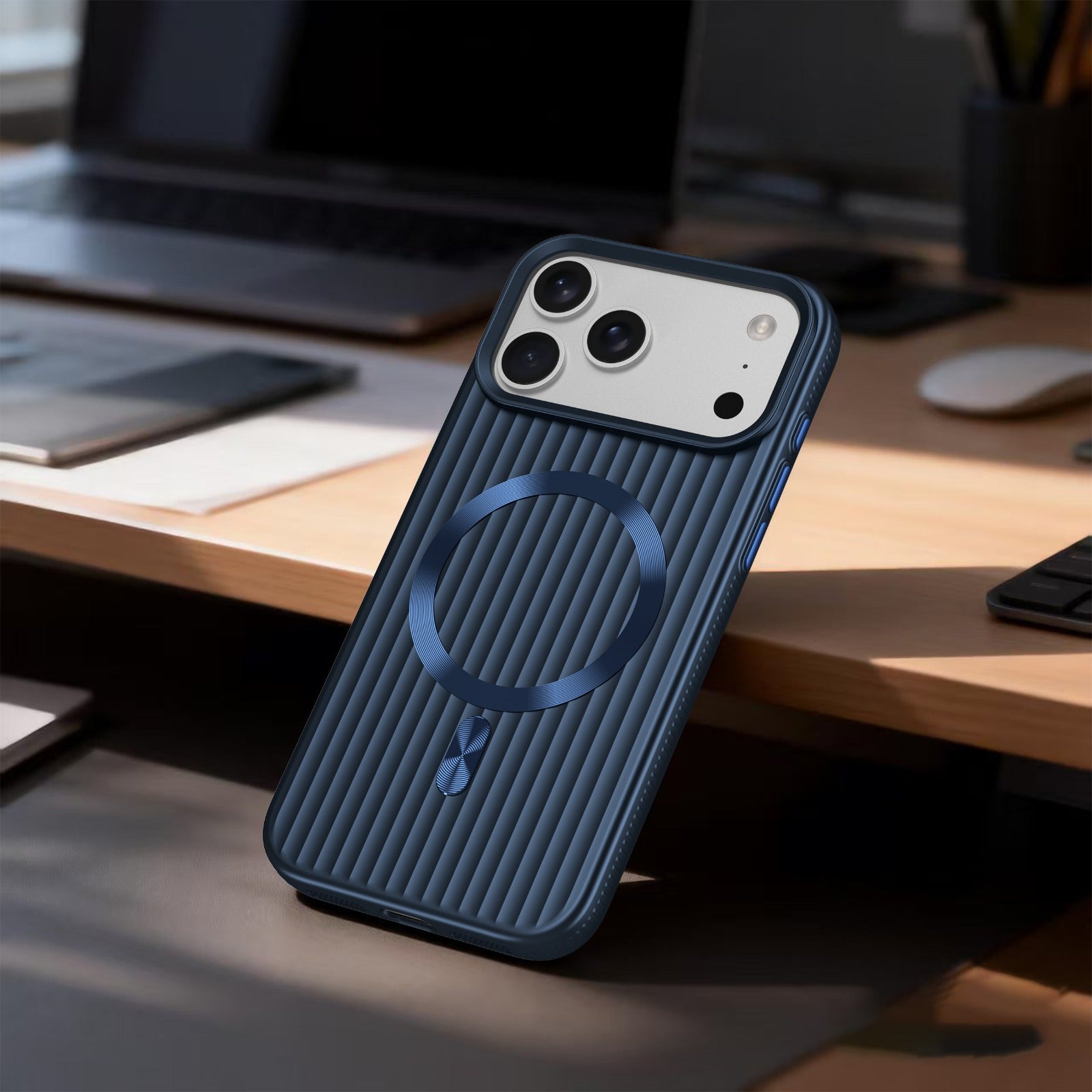 ASLI Corrugared Ridge Premium Metalic Case With Enhanced Camera Protection Case For iPhone 17 Pro Max