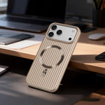 ASLI Corrugared Ridge Premium Metalic Case With Enhanced Camera Protection Case For iPhone 17 Pro Max