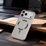 ASLI Corrugared Ridge Premium Metalic Case With Enhanced Camera Protection Case For iPhone 17 Pro Max