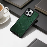 كڤر حماية ASLI Leather Hybrid من الجلد الفاخر لهاتف iPhone 16 Pro ، مزوّد بحماية من السقوط وتبديد للحرارة.
