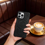 كڤر حماية ASLI Leather Hybrid من الجلد الفاخر لهاتف iPhone 16 Pro ، مزوّد بحماية من السقوط وتبديد للحرارة.