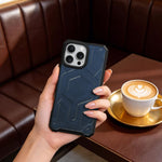 كڤر حماية ASLI Leather Hybrid من الجلد الفاخر لهاتف iPhone 16 Pro ، مزوّد بحماية من السقوط وتبديد للحرارة.