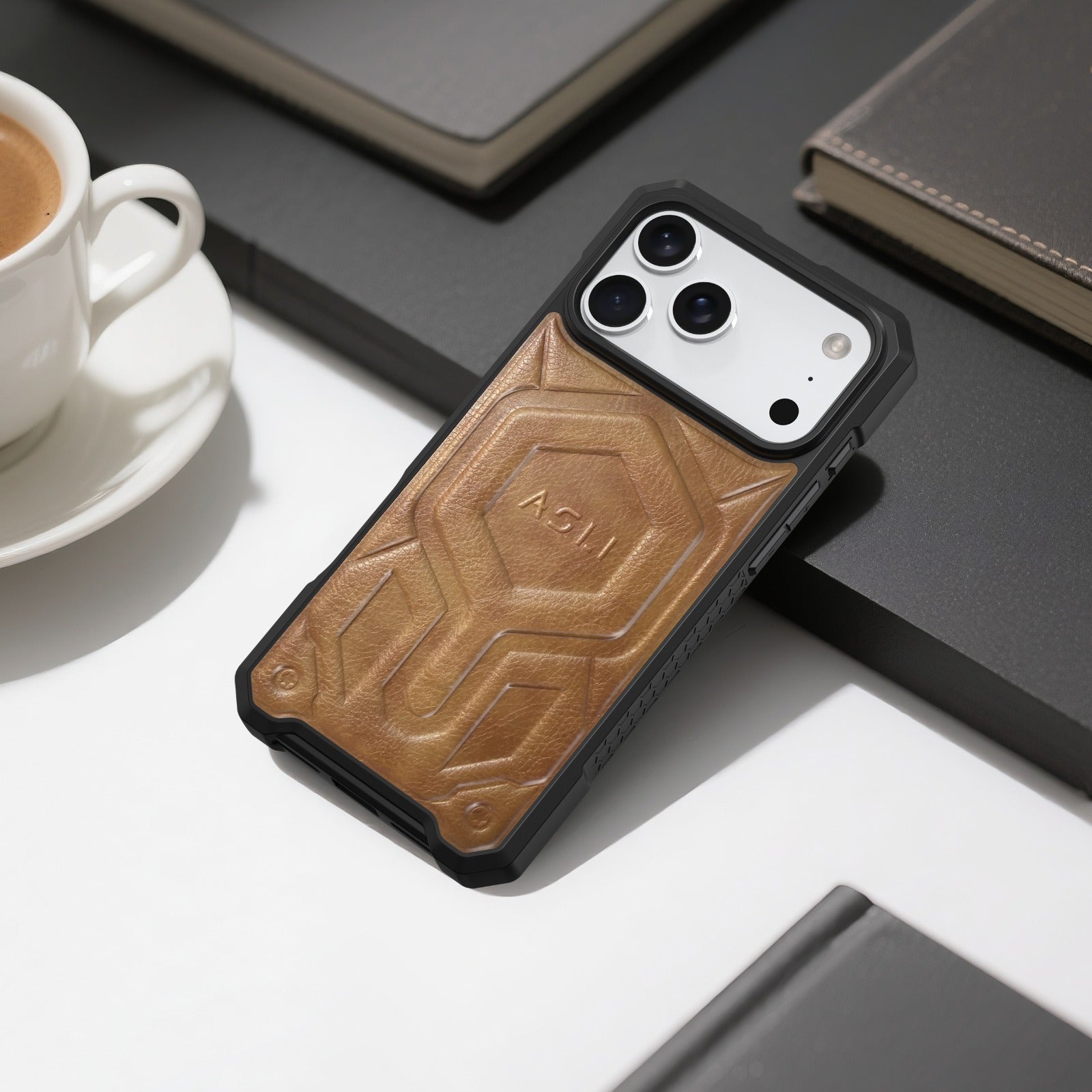 ASLI Leather Hybrid Premium Leather Case With Drop Protection And Heat Dissipation Case For 17 Pro Max