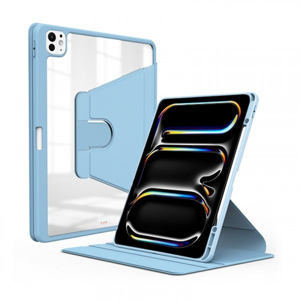 ZGA iPad Pro 11" 2024 Cover With Rotating | Clear Back Blue