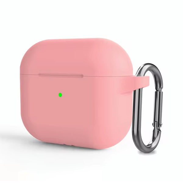 Airpods 4 Silicone Protective Cover with Carabiner | Pink