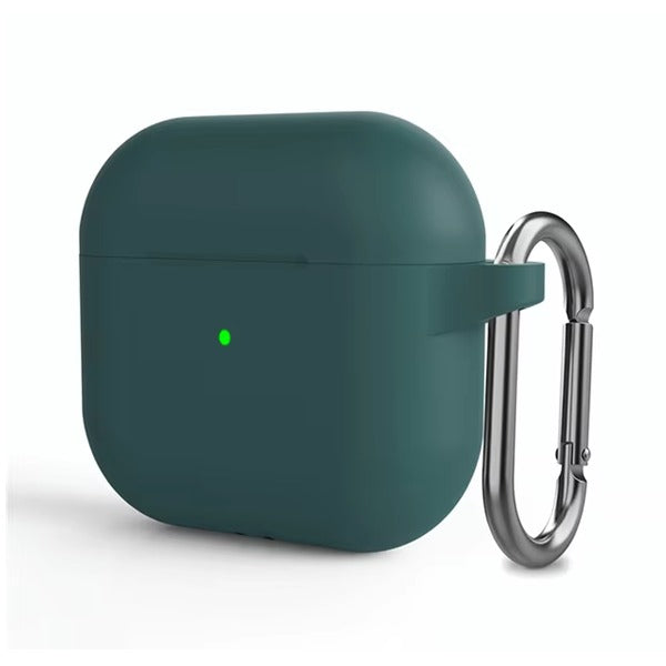 Airpods 4 Silicone Protective Cover with Carabiner | Dark Green
