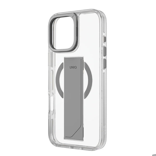 Uniq iPhone 16 Pro Max Hybrid Heldro Max MagSafe Case with Camera Stand Lucent | Clear