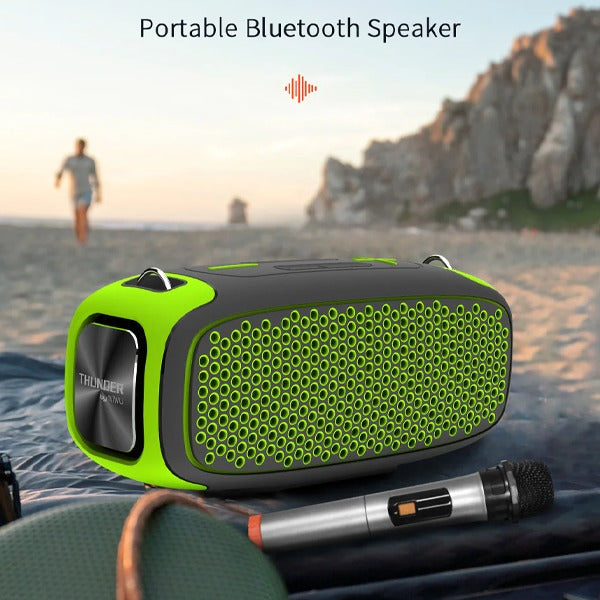 WIWU Wireless Speaker with Wireless Microphone P16 MAX - Black + yellow Green