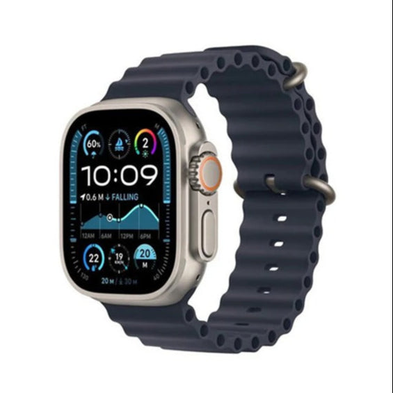 Apple Watch Ultra 2 (2024) - 49mm - GPS + Cellular - Natural Titanium Case - Ocean Band | Navy