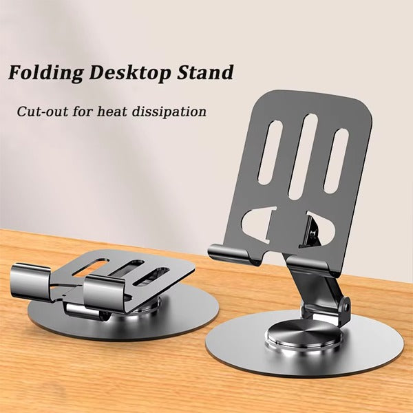 Metal Aluminum 360° Rotation Tablet Stand, Universal Foldable Phone Holder