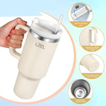 LZEL Tumbler With Handle 1100ML Aqua Pure Vacuum Insulated | Rose Quartz