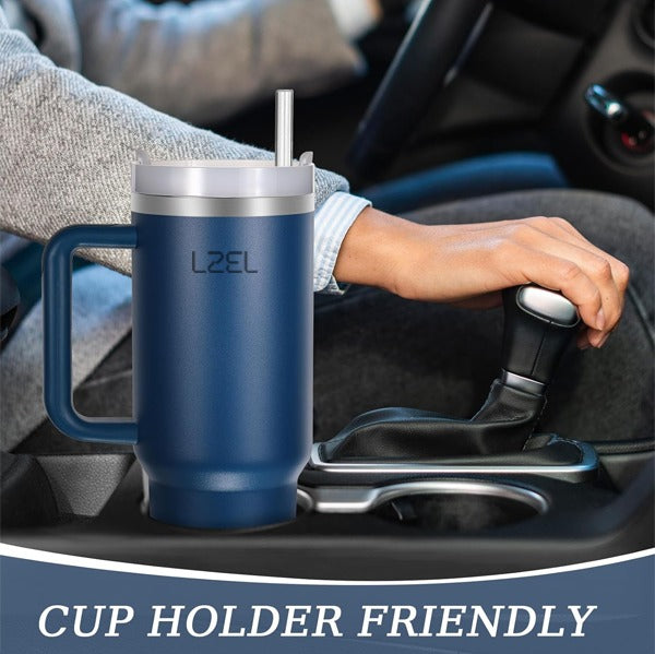 LZEL Tumbler With Handle 800ML Aqua Pure Vacuum Insulated |Strom Sea