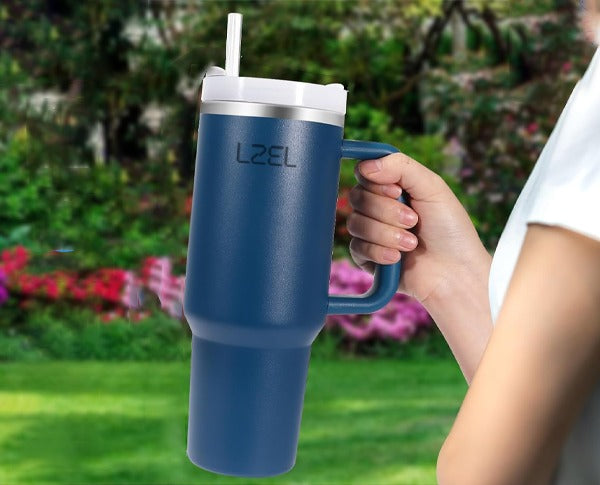 LZEL Tumbler With Handle 800ML Aqua Pure Vacuum Insulated Strom Sea