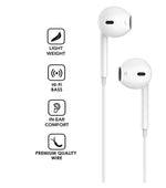 Asli Global USB-C 1.2M SoundPods Earphones with Noise Isolation Technology |White