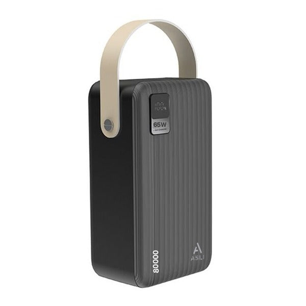 محطة طاقة خارجية متنقلة من أسلي جلوبال 80000 مللي أمبير 65 واط | أسود