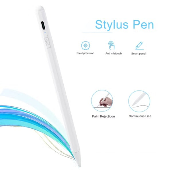 LZEL Pro Touch Stylus iPad Pencil With Palm Rejection White