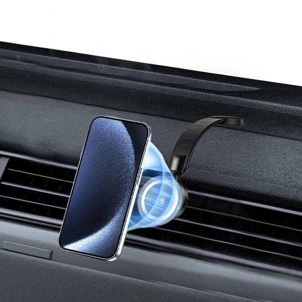 Asli Global 15W MagSafe Car Holder with Wireless Charging with Fast Charging & Rotation Suction Cup