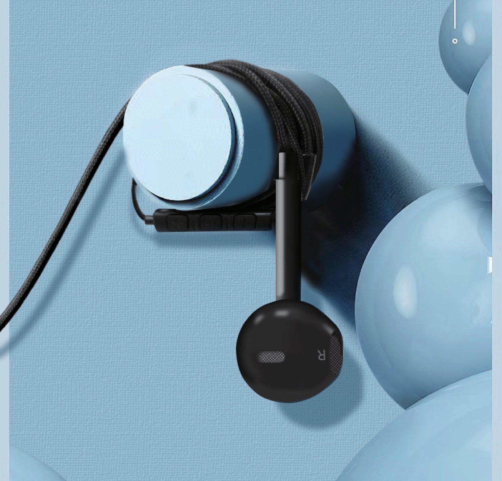 سماعة أذن SoundPods Mono من أسلي جلوبال USB-C مع تقنية عزل الضوضاء 1.2M| أسود