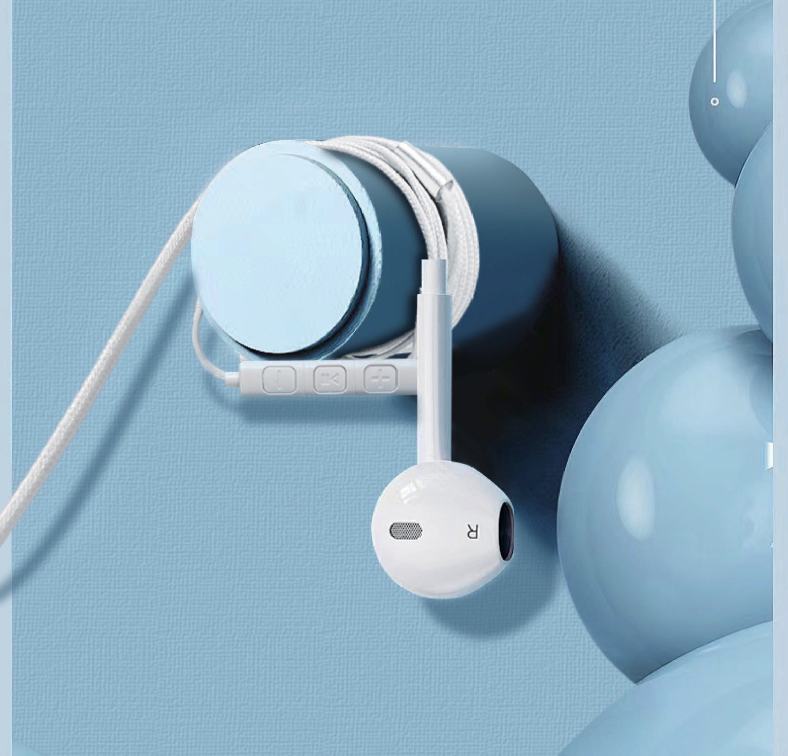 Asli Global USB-C 1.2M SoundPods Mono Earphones with Noise Isolation Technology|White