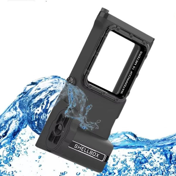 ShellBox Professional Diving WaterProof Case For iPhone 14 Pro & 15 Pro Black