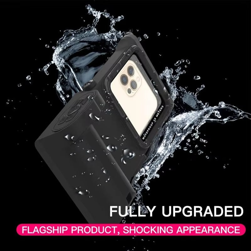 ShellBox Professional Diving WaterProof Case For iPhone 14 Pro & 15 Pro Black