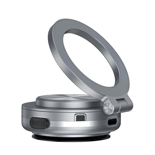 حامل هاتف للسيارة المغناطيسي بالشفط الكهربائي | فضي