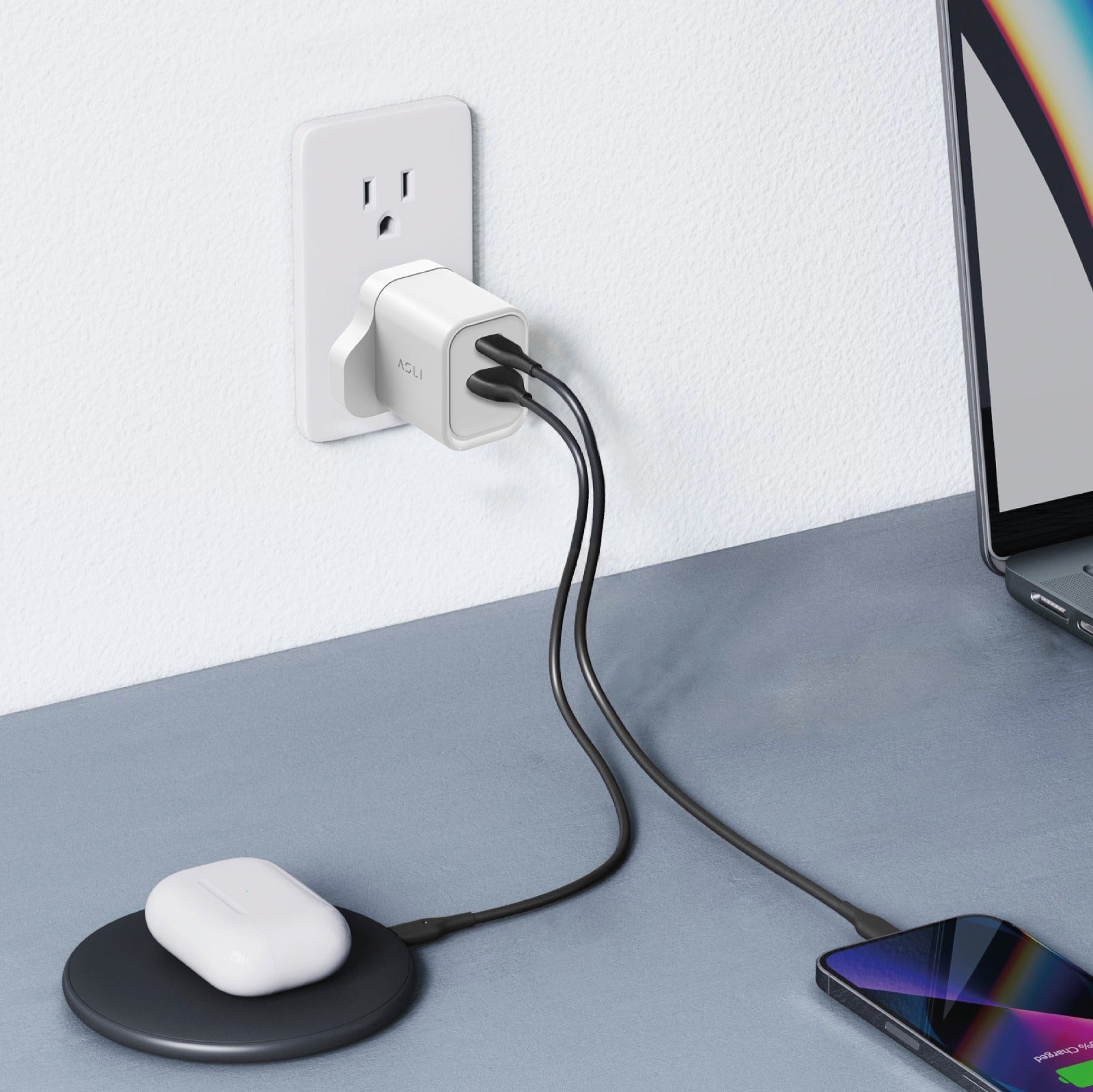 Asli Global Thundervolt Surge 33W Power Delivery GaN Dual USB Wall Charger