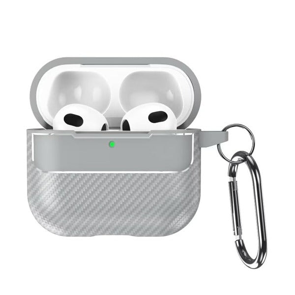كڤر حماية TPU لسماعات AirPods 4 مصنوع من الكربون | رمادي
