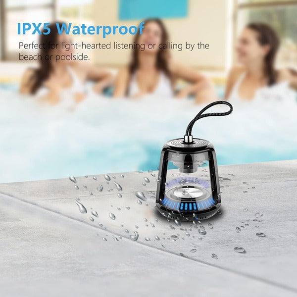 LZEL Aquilasonus Lamp Compact Waterproof Bluetooth Speaker With Dynamic RGB Lights | White