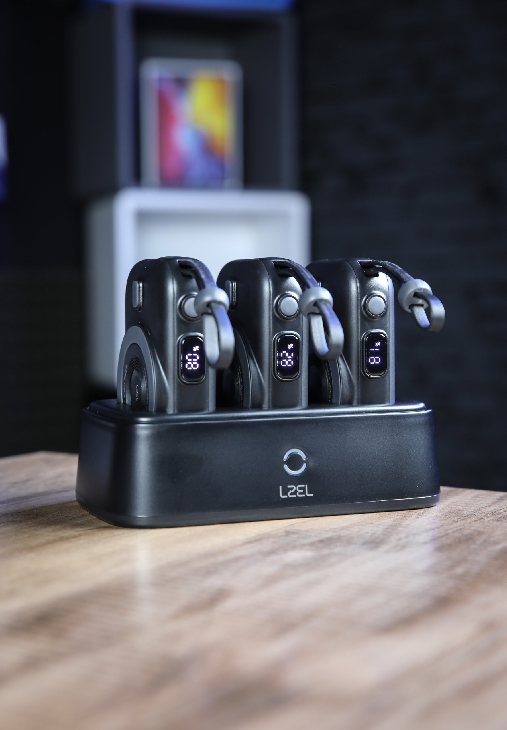LZEL TrioEnergia Station - Trio 10,000mAh Wireless Power Bank & Charging Dock With Built-in Cable | Black