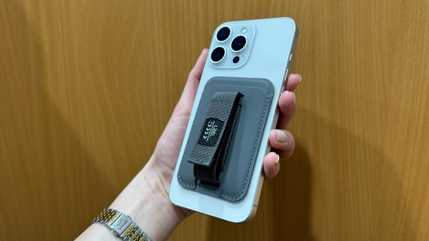 LZEL Aegis Leather Card Wallet Prime Magsafe E Magnetic | Grey