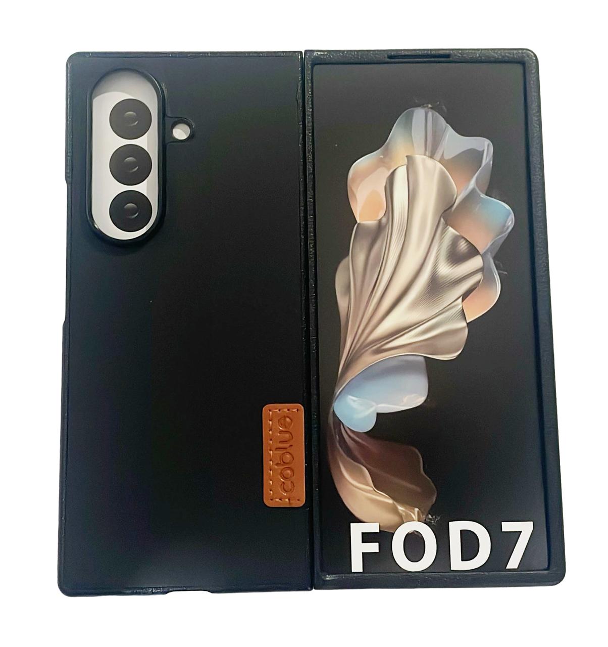 كڤر حماية Coblue بملمس جلدي مقاوم للصدمات لجهاز Samsung Galaxy Z Fold 7 | أسود