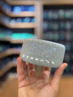 LZEL SonicGlow Horizon  Wake Multifunctional Speaker – Alarm Clock & Wireless Charging Dock | Bamboo/Gray