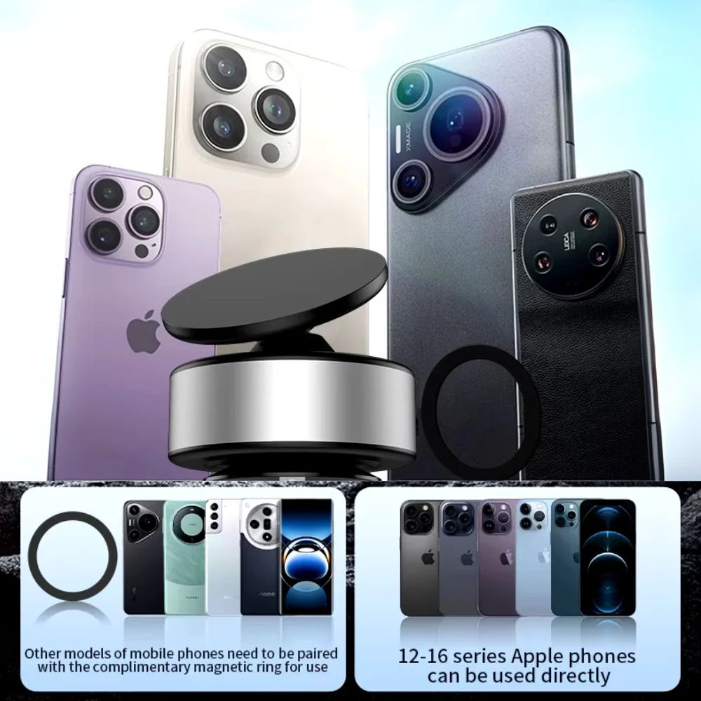 Automobile 360° Rotating Magnetic Vacuum Suction Mount | Silver