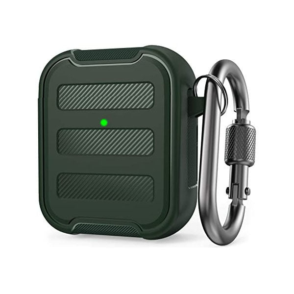 Ahastyle Airpods 1 and 2 Protection Rugged Armor Case - Dark Green (X002OF3UON)