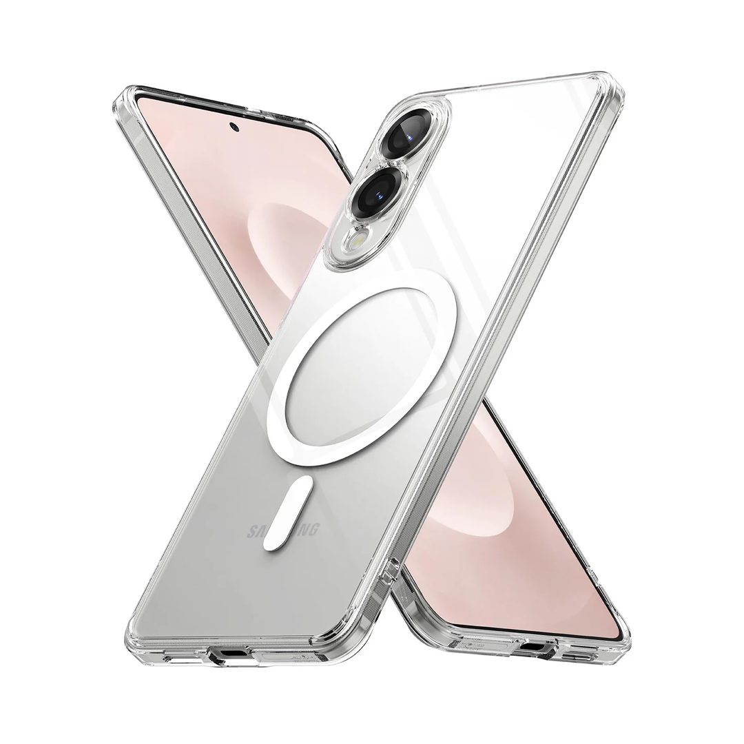 كڤر حماية X-Crystal لهاتف Samsung Galaxy S25 مضاد للاصفرار متوافق مع MagSnap من Keephone | شفاف