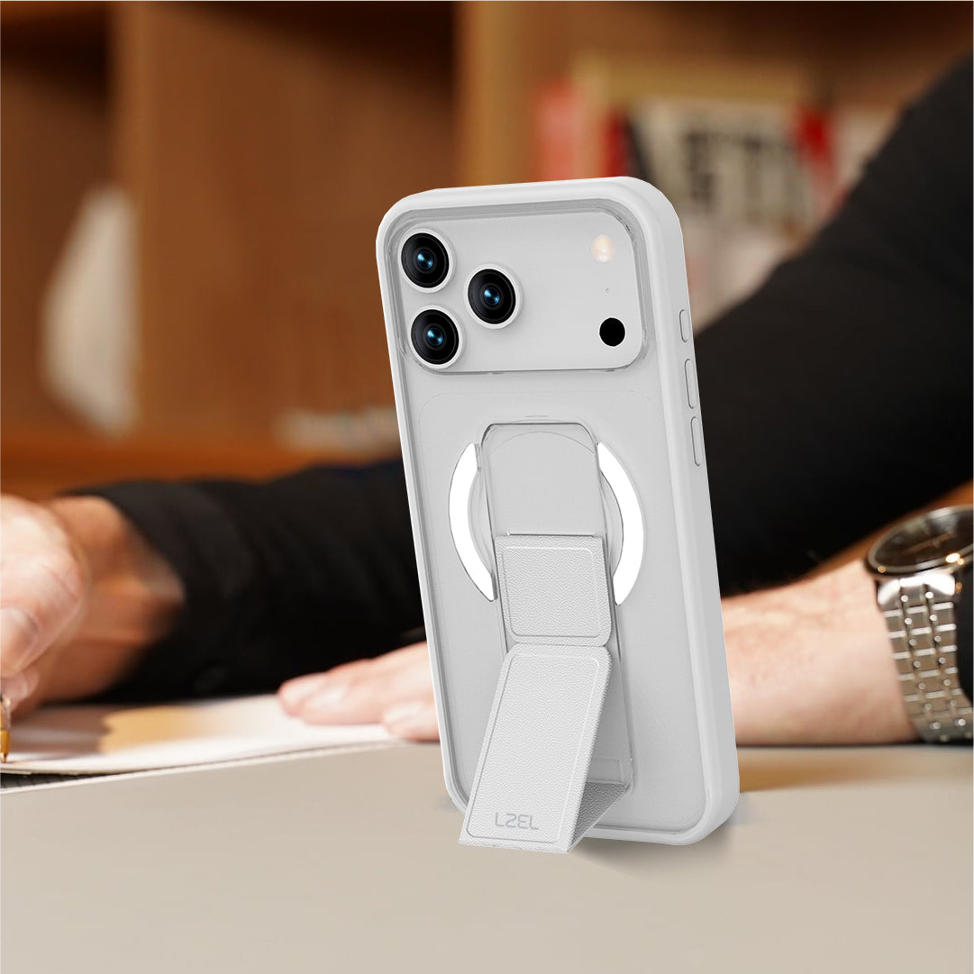LZEL Magsynto Strap Case for iPhone 17 Pro Max | White