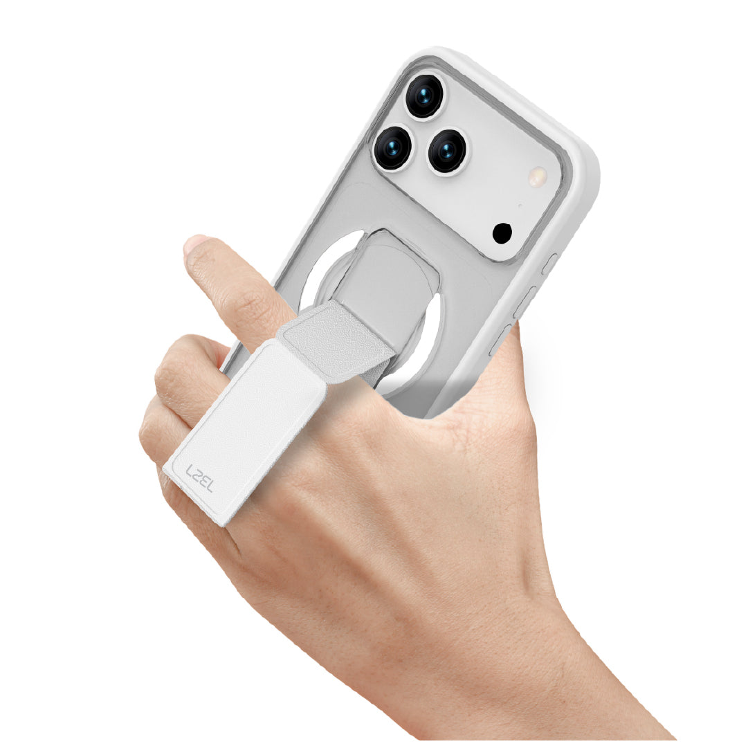 LZEL Magsynto Strap Case for iPhone 17 Pro Max | White
