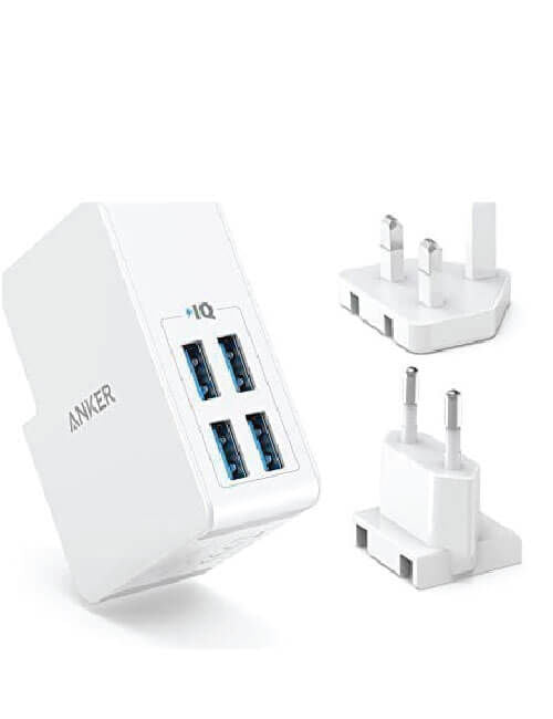 Anker PowerPort 4 Lite Wall Charger - White | A2042L21